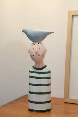 Artistic Figurine Ceramic Vase - Modern Sculpture Home Decor