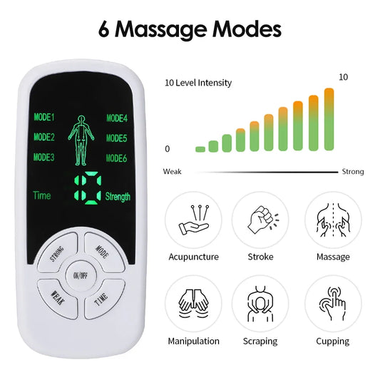 Digital EMS Muscle Stimulator - TENS Unit for Pain Relief & Recovery