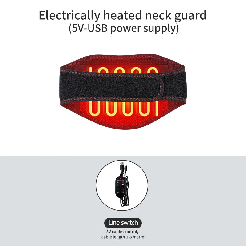 Electric Heated Neck Support - Vibration Massager & Hot Compress for Pain Relief