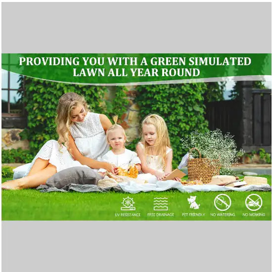 Premium Thick Realistic Fake Grass - All-Season Lawn Roll