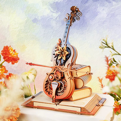Symphony of Dreams: Mechanical Cello 3D Wooden Music Box