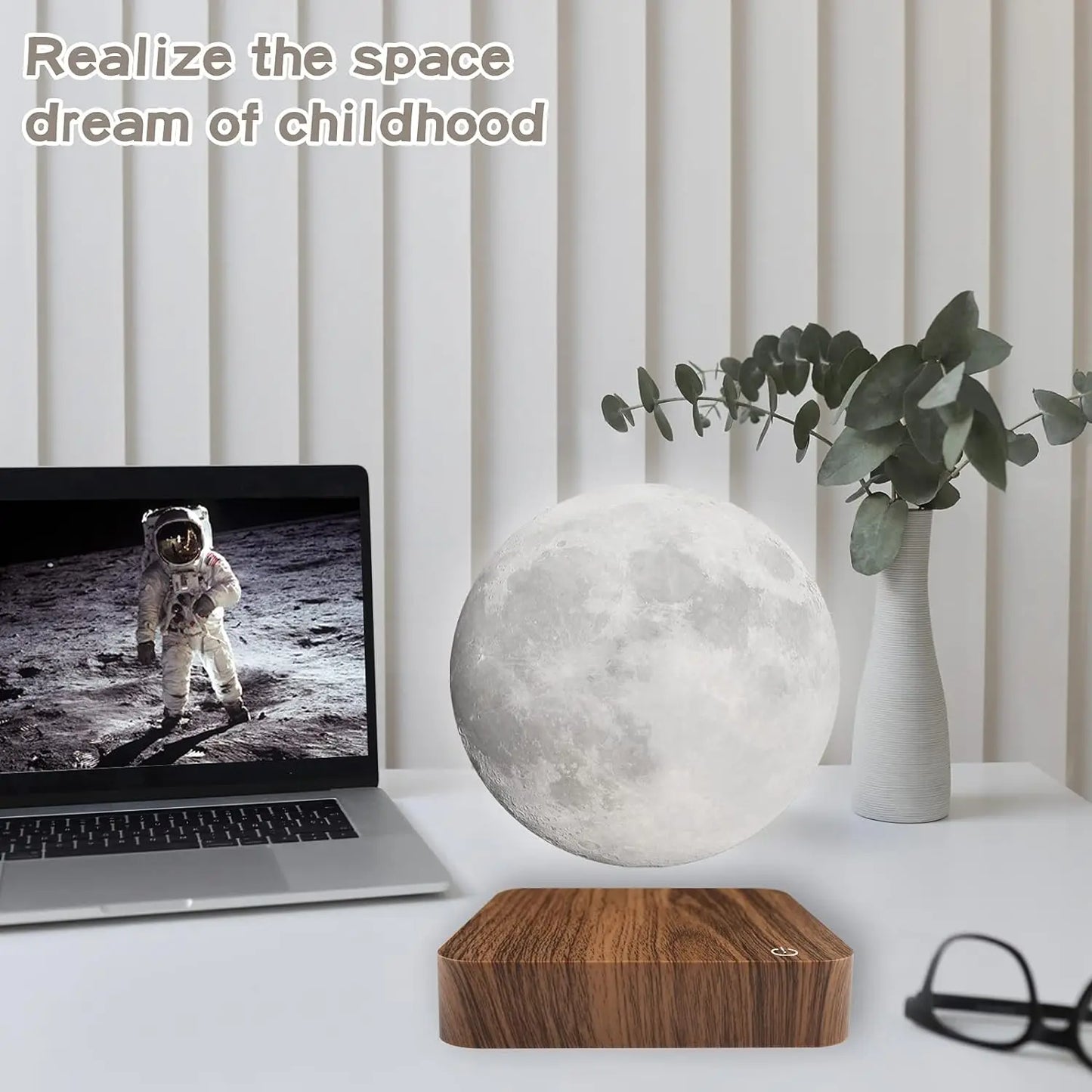 Levitating Moon Magnetic Floating Lamp - 3D Printed LED Night Light