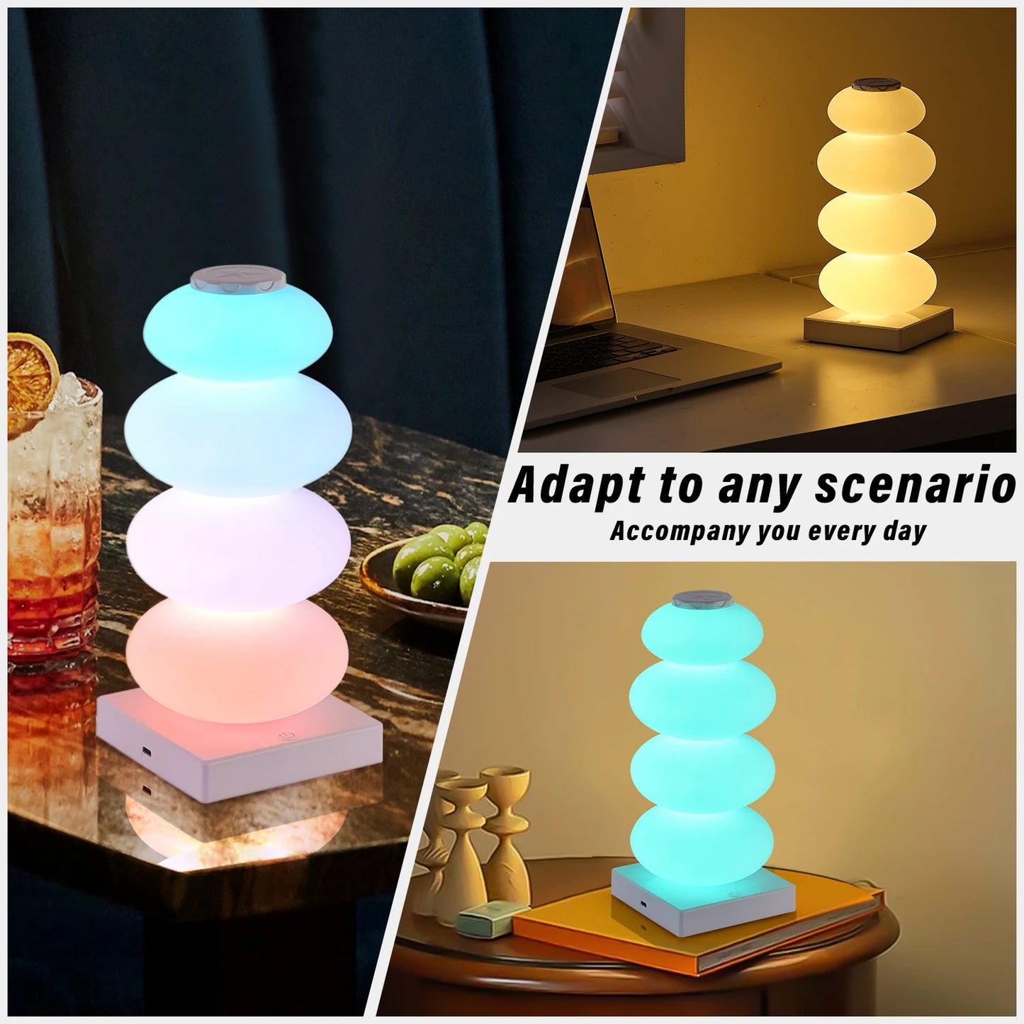 Aesthetic RGB 16-Color LED Table Lamp - Minimalist Touch Mood Light