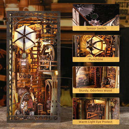 Maker's Balloon Workshop Book Nook - DIY 3D Wooden Puzzle Kit