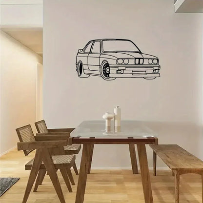 Vintage Car Metal Wall Art - Retro 2D Silhouette Sculpture