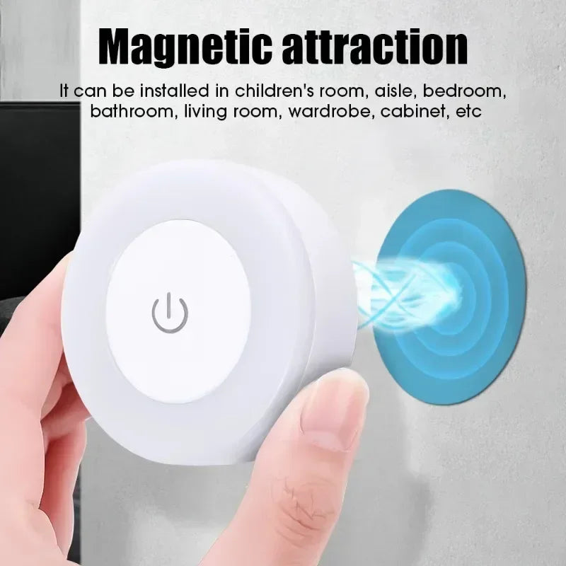 Magnetic LED Touch Night Light - Portable Rechargeable Wall Lamp