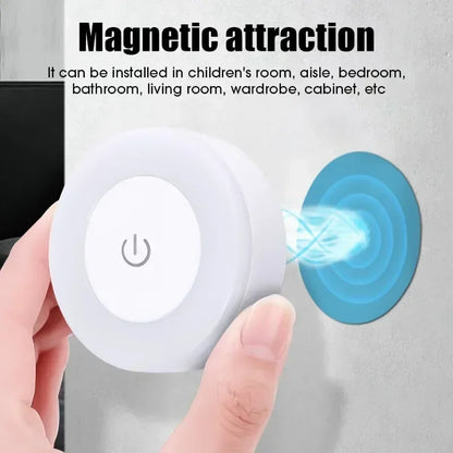Magnetic LED Touch Night Light - Portable Rechargeable Wall Lamp