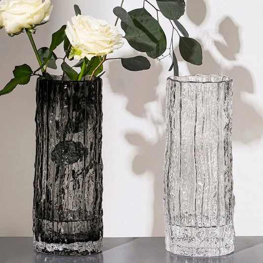 Transparent Crystal Glacier Vase for Flowers & Modern Home Decor