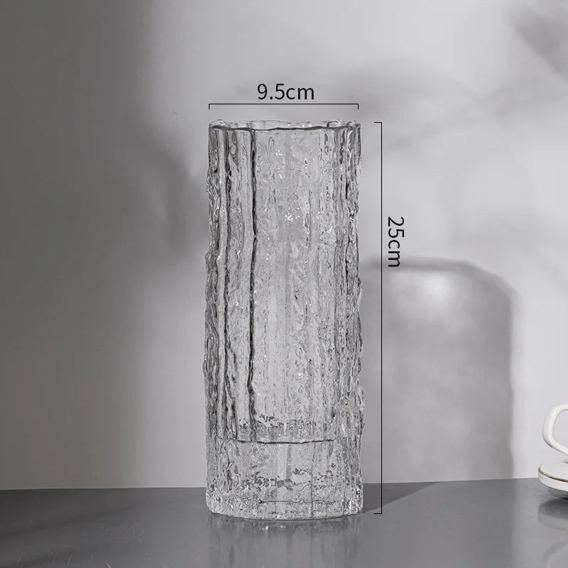 Transparent Crystal Glacier Vase for Flowers & Modern Home Decor