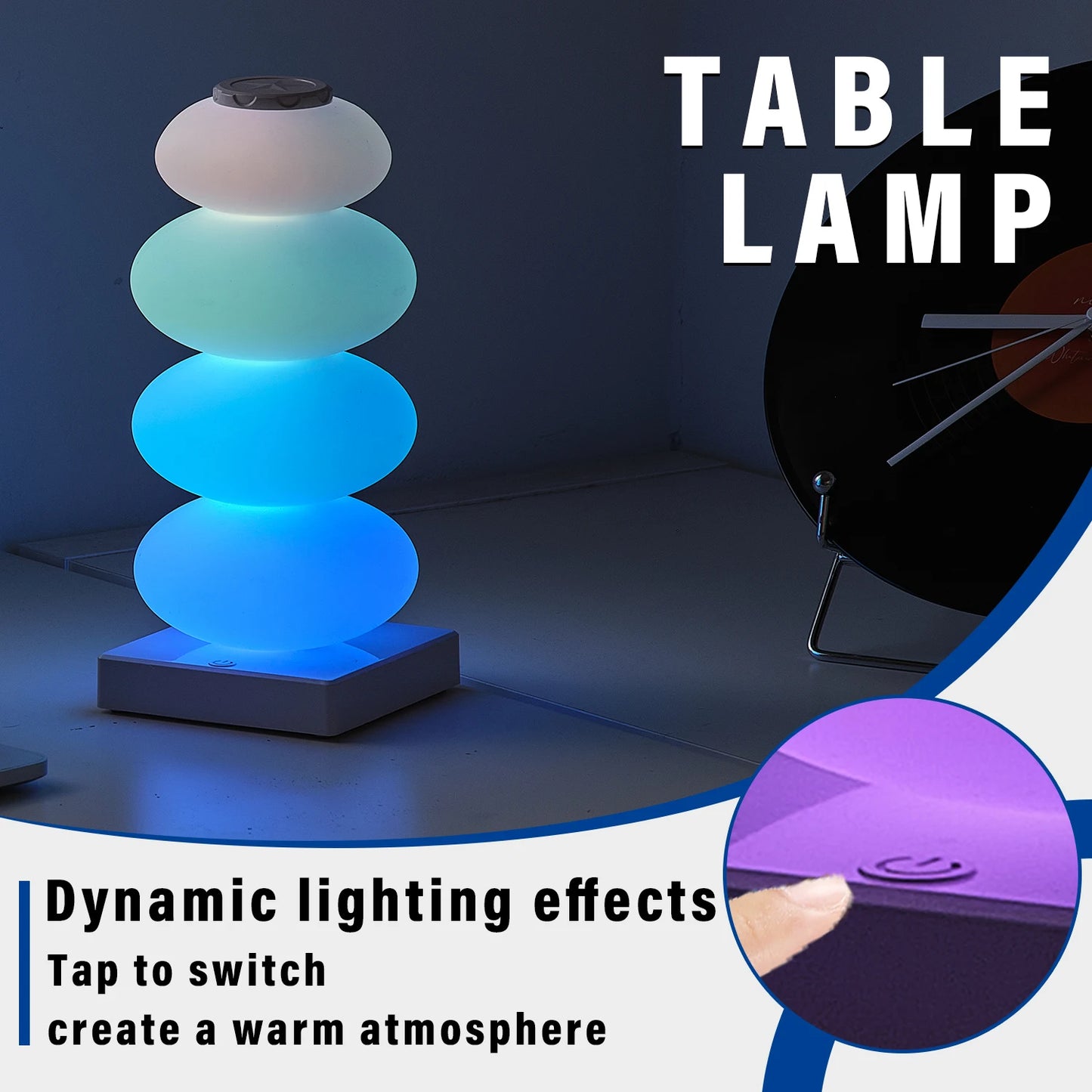 Aesthetic RGB 16-Color LED Table Lamp - Minimalist Touch Mood Light