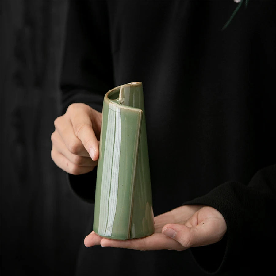 Minimalist Zen: Handcrafted Ceramic Petal Vase