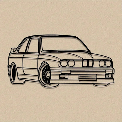 Vintage Car Metal Wall Art - Retro 2D Silhouette Sculpture