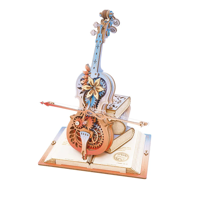 Symphony of Dreams: Mechanical Cello 3D Wooden Music Box