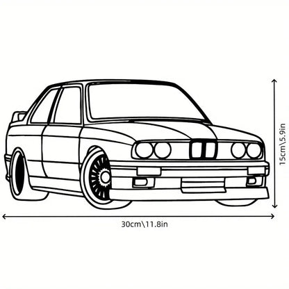 Vintage Car Metal Wall Art - Retro 2D Silhouette Sculpture