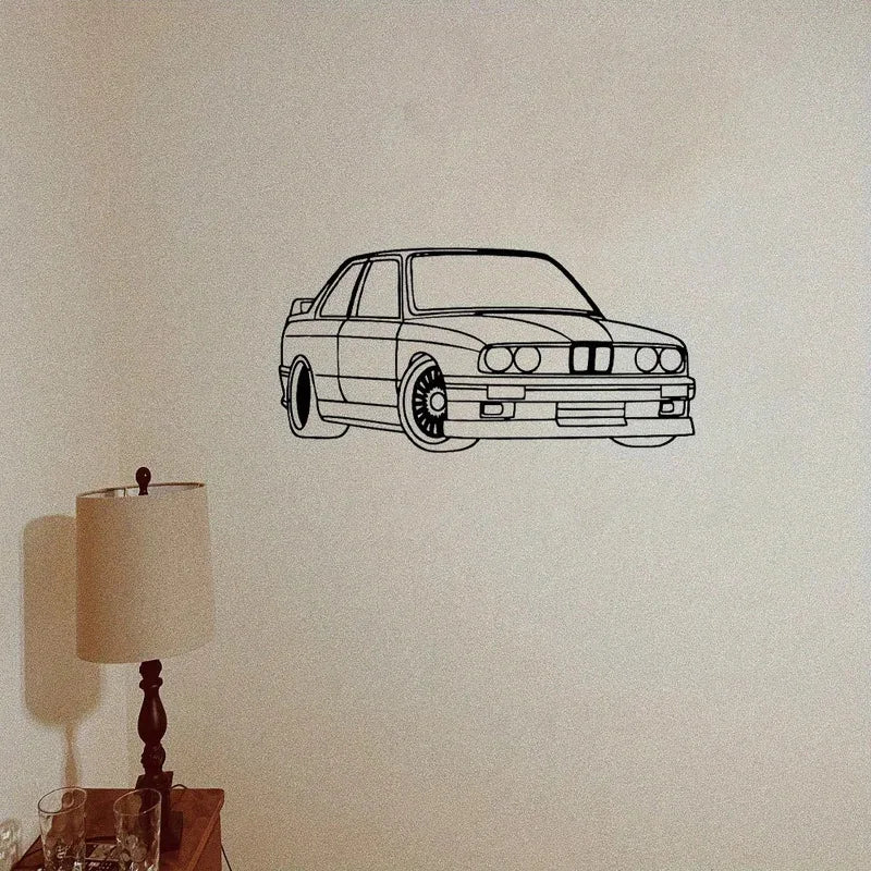 Vintage Car Metal Wall Art - Retro 2D Silhouette Sculpture