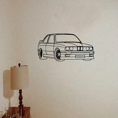 Vintage Car Metal Wall Art - Retro 2D Silhouette Sculpture