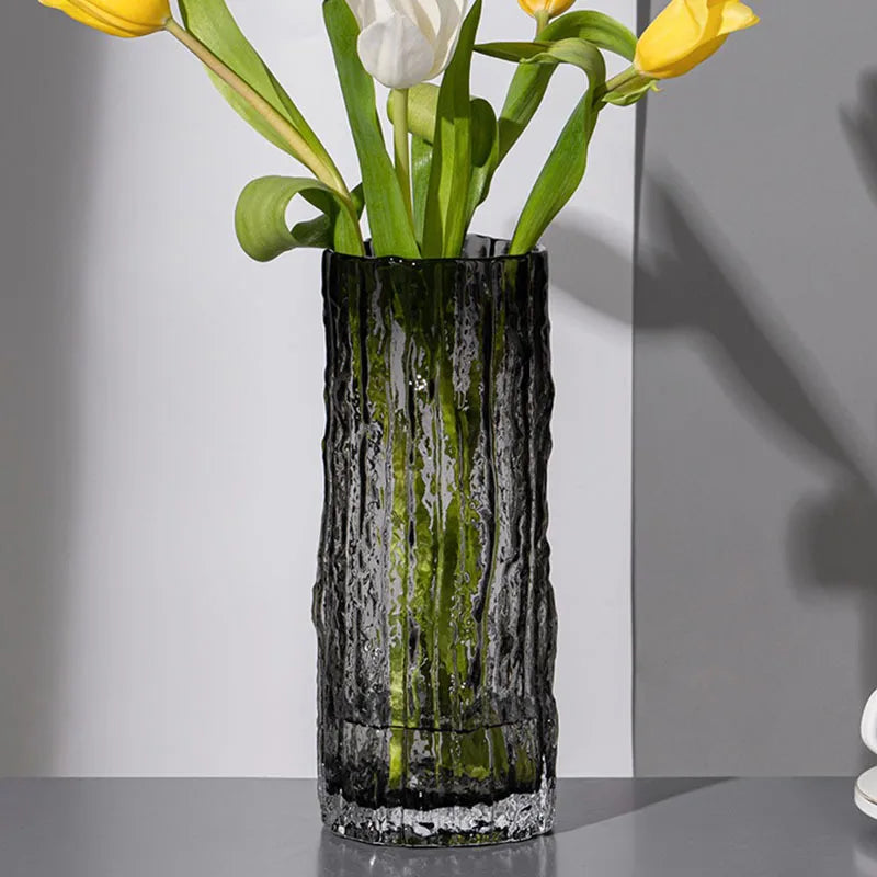 Transparent Crystal Glacier Vase for Flowers & Modern Home Decor