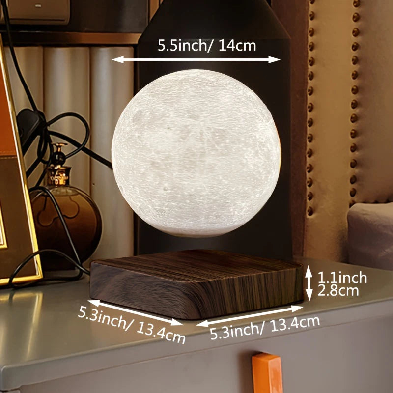Levitating Moon Magnetic Floating Lamp - 3D Printed LED Night Light