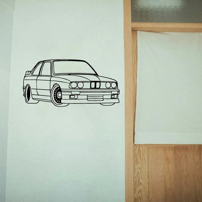 Vintage Car Metal Wall Art - Retro 2D Silhouette Sculpture