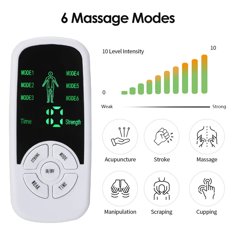 Digital EMS Muscle Stimulator - TENS Unit for Pain Relief & Recovery