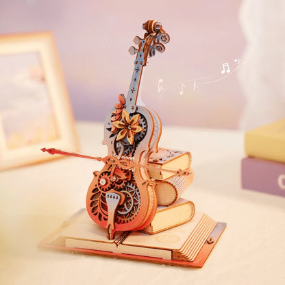 Symphony of Dreams: Mechanical Cello 3D Wooden Music Box