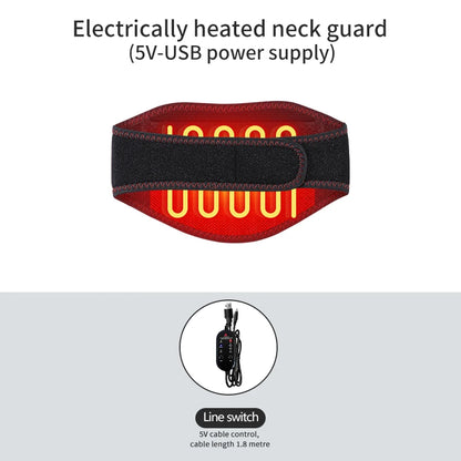 Electric Heated Neck Support - Vibration Massager & Hot Compress for Pain Relief
