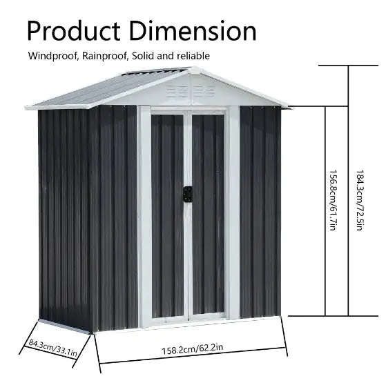 5x3ft Metal Garden Storage Shed | First Pickers